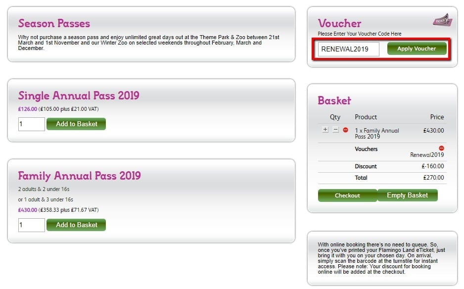 Flamingo Land 2018 Family Season Pass Offer