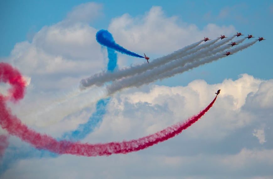 Red Arrows Display at UK Air Shows