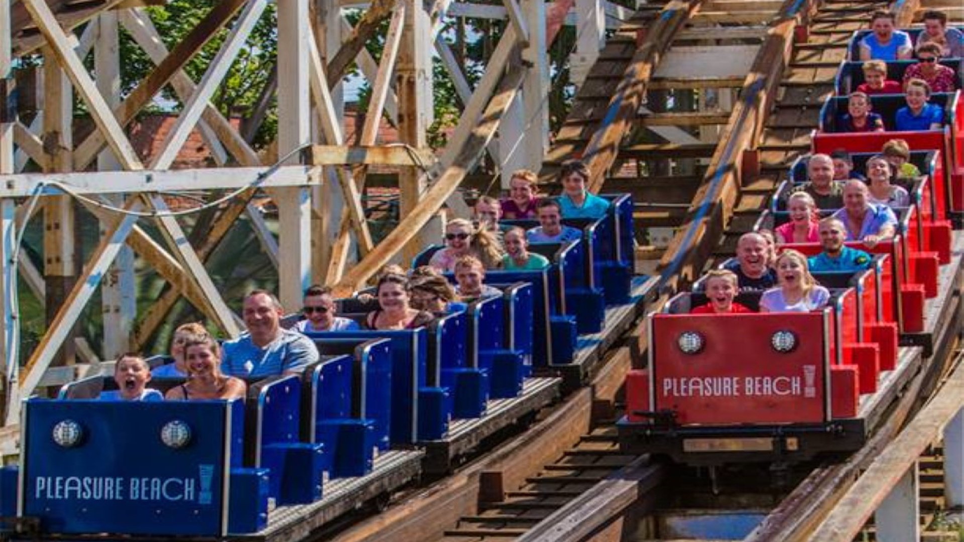 Grand National at Blackpool Pleasure Beach with Lap Bar Restraints