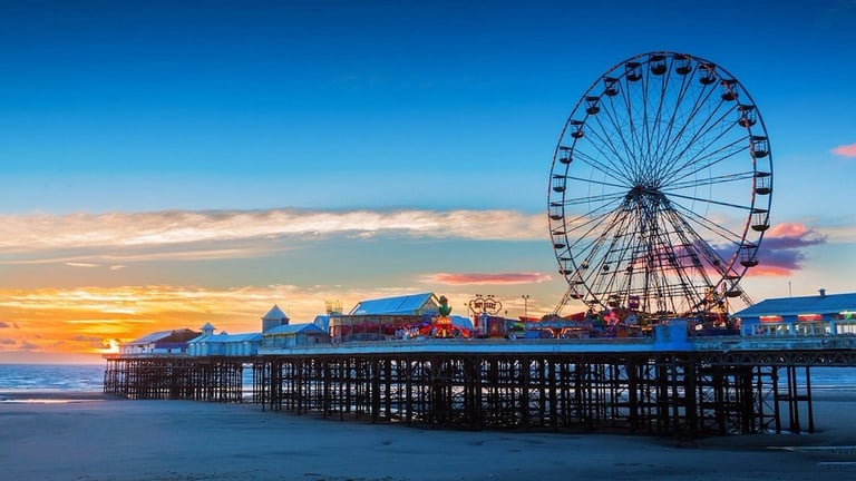 Blackpool Central Pier at Sunset 768x432