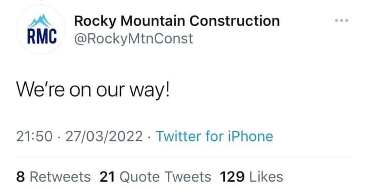 Tweet indicating that RMC are coming to the UK