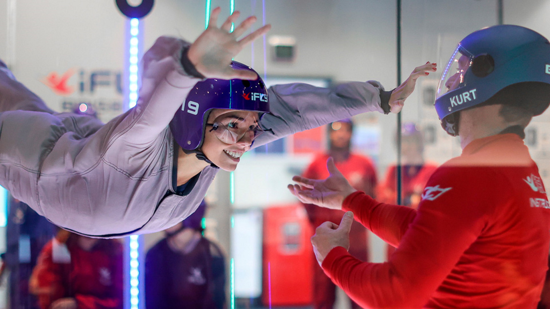 iFLY Lady Skydiving with Instructor