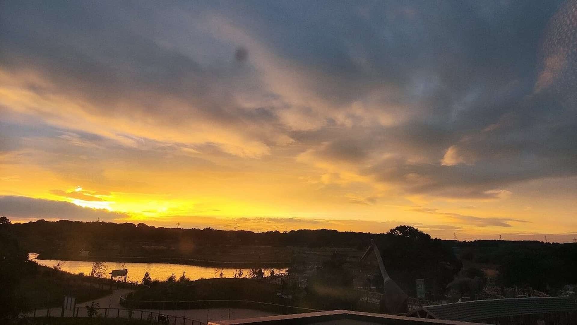 Hex Hotel Views From the Balcony at Sunset - Yorkshire Wildlife Park