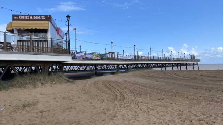 Skegness Pier Viewed from the Beach 768x432