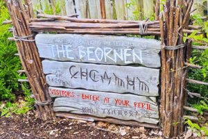 Alton Towers - Wicker Man Writing at Ride Entrance
