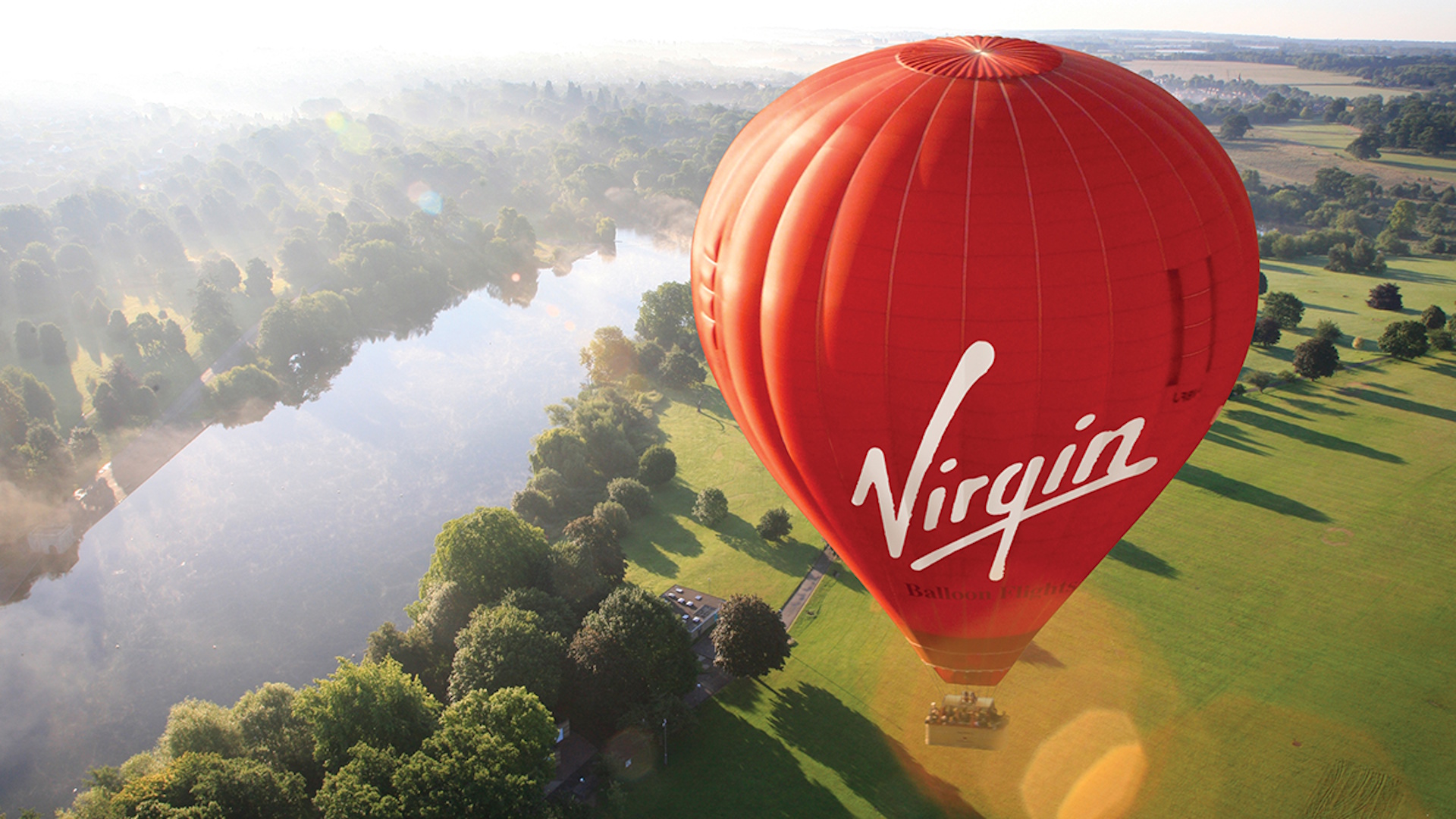 Virgin Hot Air Balloon - Flying over Henley