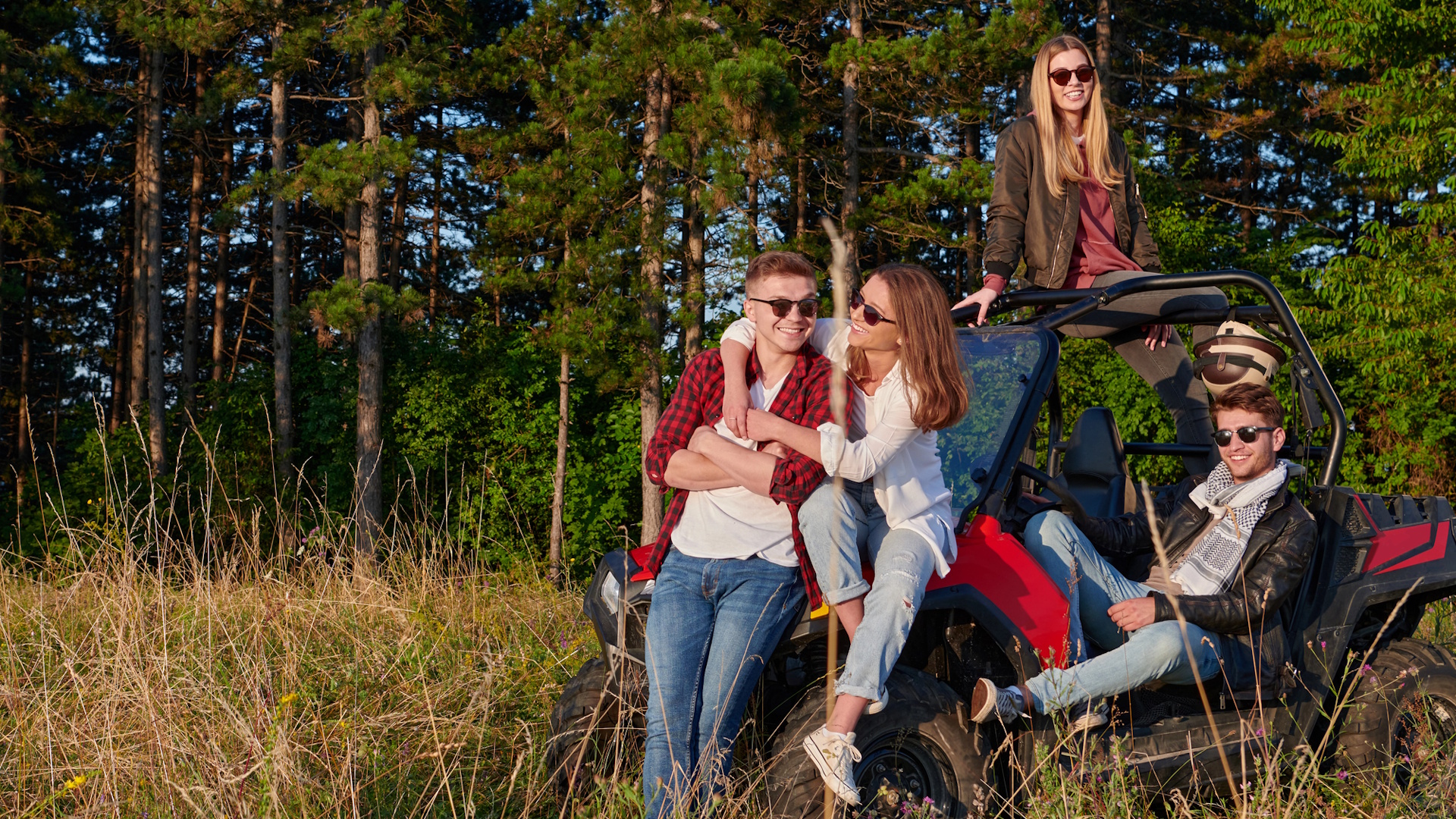 Group of Friends Relaxing to Music